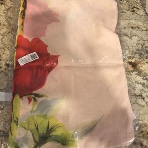 Silky rose/ cream scarf, new